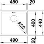 BLANCO ANDANO 450-U stal polerowana, InFino - obrazek 4