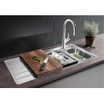 BLANCO AXIS III 6 S-IF stal polerowana lewa