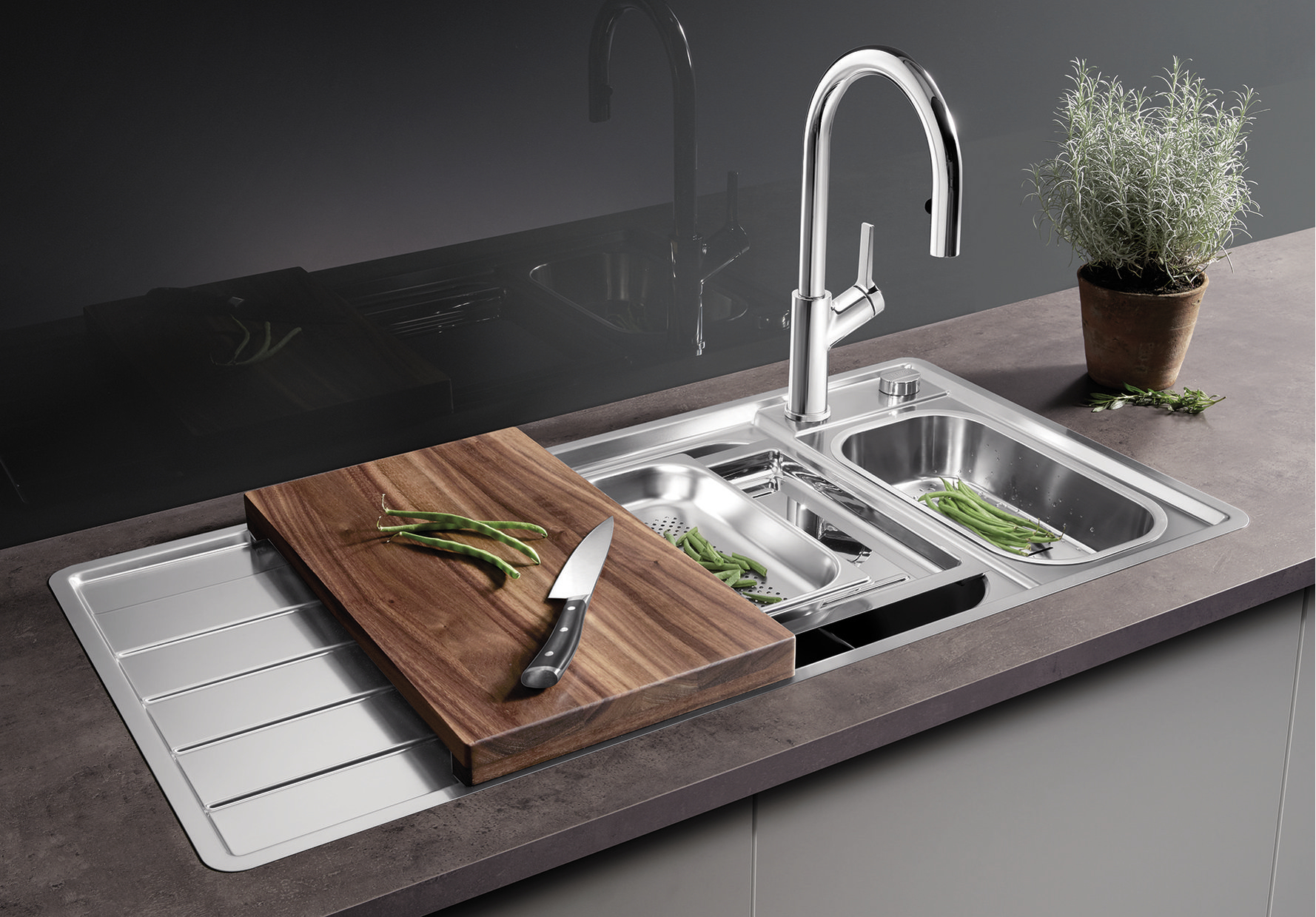 BLANCO AXIS III 6 S-IF stal polerowana lewa