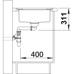 BLANCO AXIS III 45 S-IF stal polerowana odwracalny, korek auto., InFino, deska szkło białe - obrazek 6