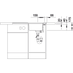 BLANCO AXIS III 45 S-IF stal polerowana odwracalny, korek auto., InFino, deska szkło białe - obrazek 7