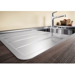 BLANCO AXIS III 6 S-IF stal polerowana prawa, korek auto., InFino, deska szkło białe, odsączarka stalowa - obrazek 7