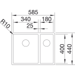 BLANCO CLARON 340/180-IF stal polerowana prawa, InFino - obrazek 4
