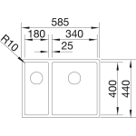 BLANCO CLARON 340/180-U stal polerowana prawa, InFino - obrazek 6